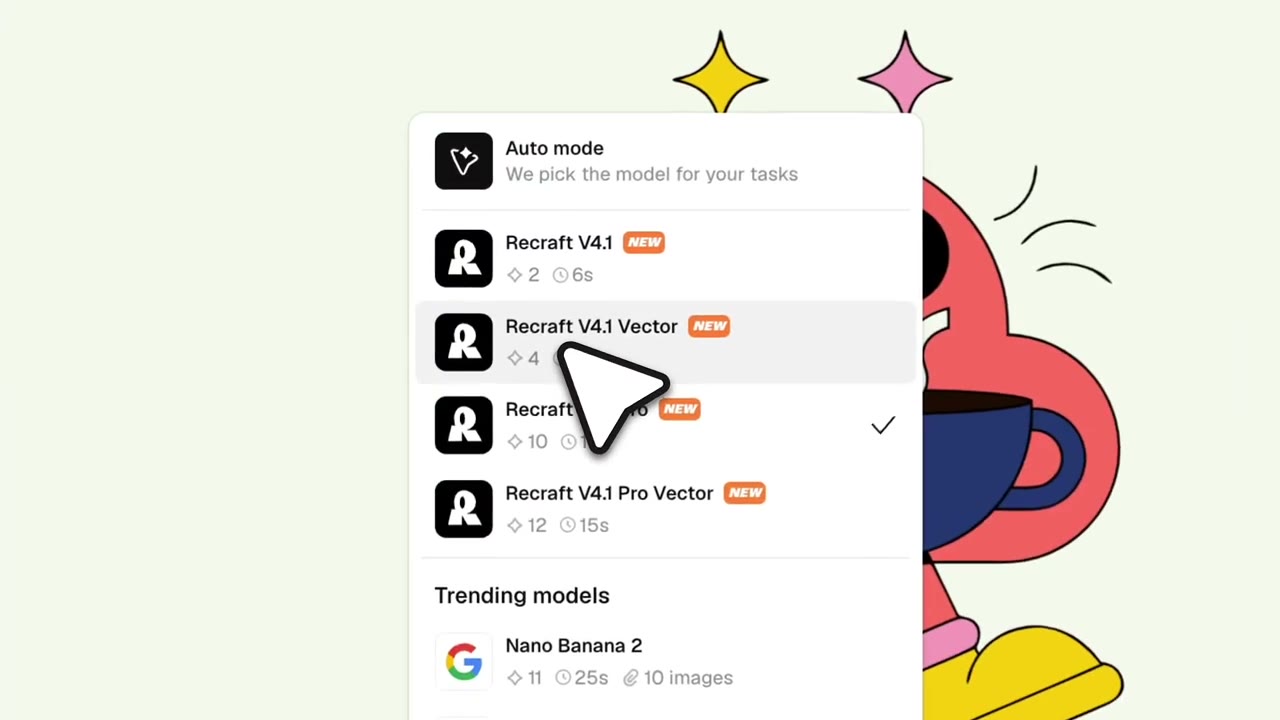 Recraft:用 AI 生出可編輯的真向量圖(SVG),還能拖錨點微調
