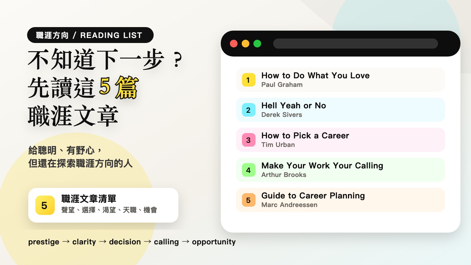 不知道人生下一步該往哪走？先讀這 5 篇文章