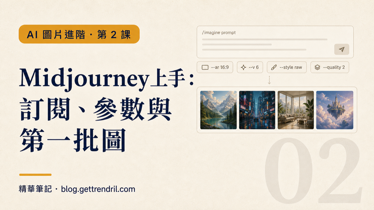 Midjourney 上手:訂閱、參數與第一批圖