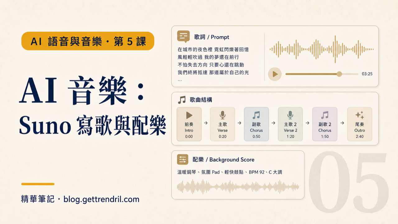 AI 音樂:Suno 寫歌與配樂