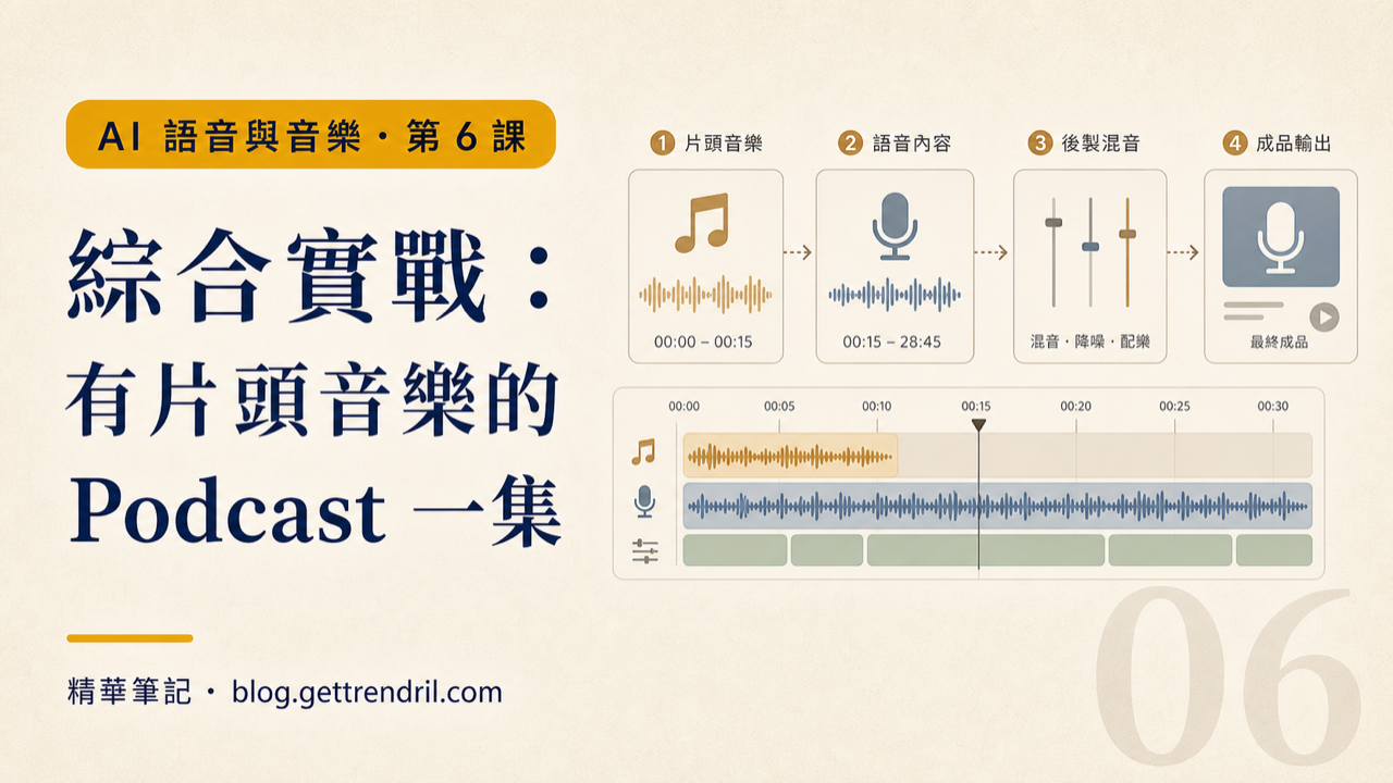 綜合實戰:有片頭音樂的 Podcast 一集
