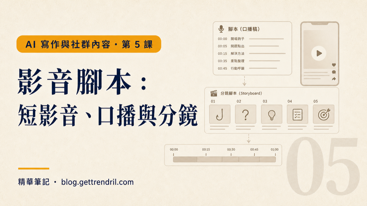 影音腳本:短影音、口播與分鏡