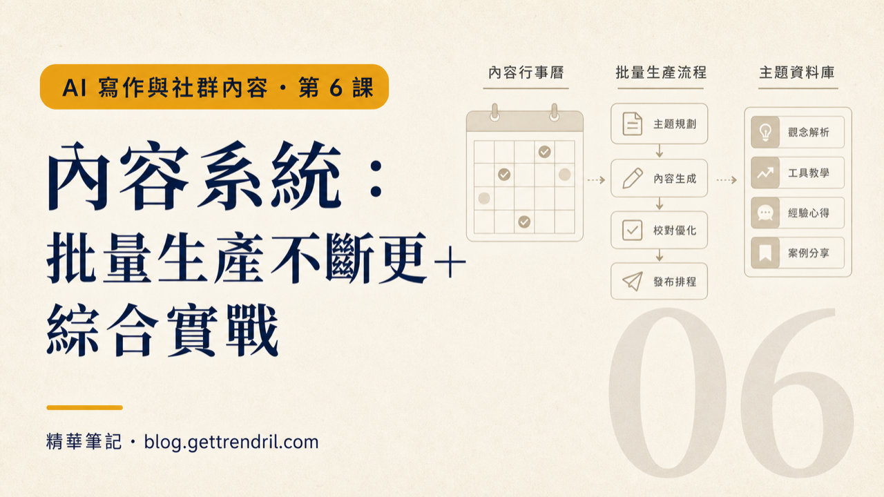 內容系統:批量生產不斷更 + 綜合實戰