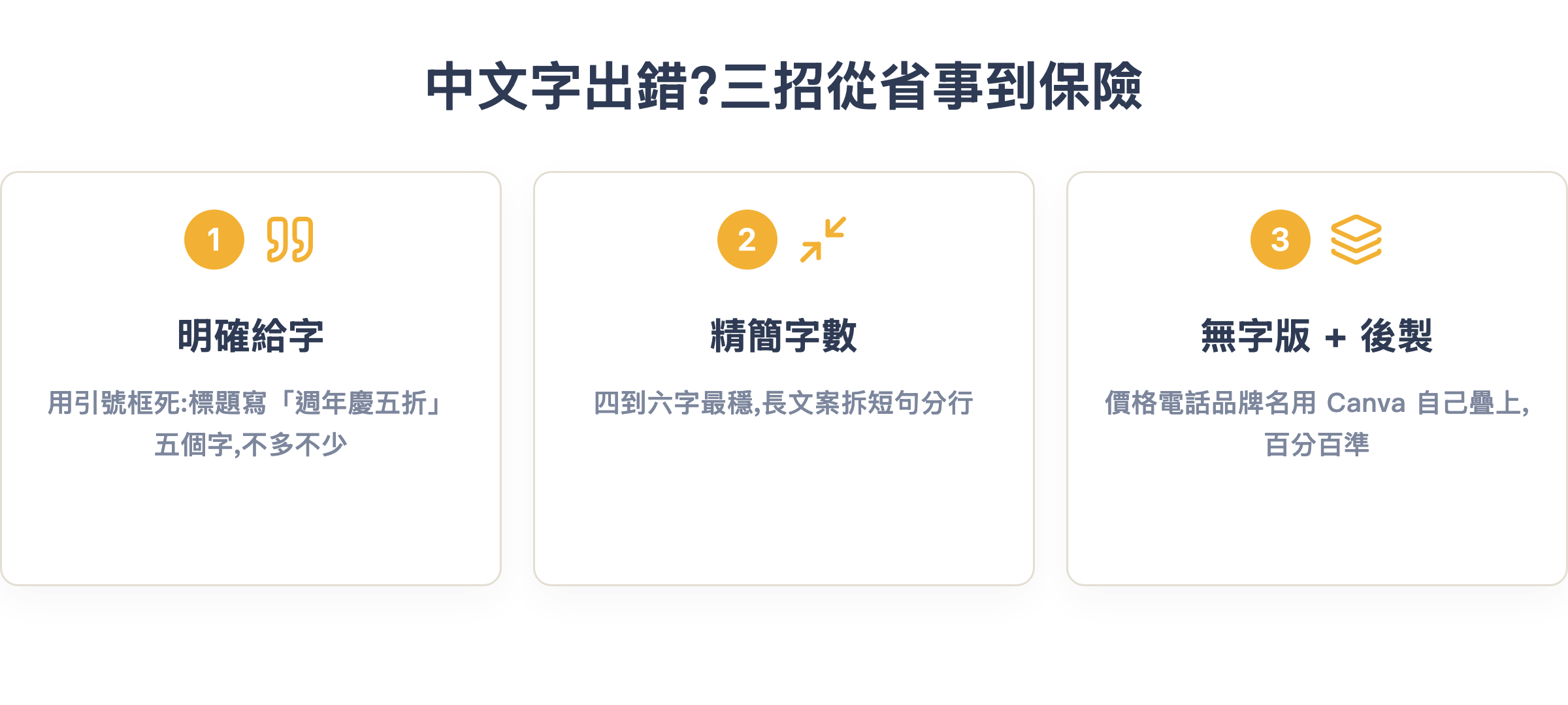 修圖中文字三招:明確給字、精簡字數、無字版加後製