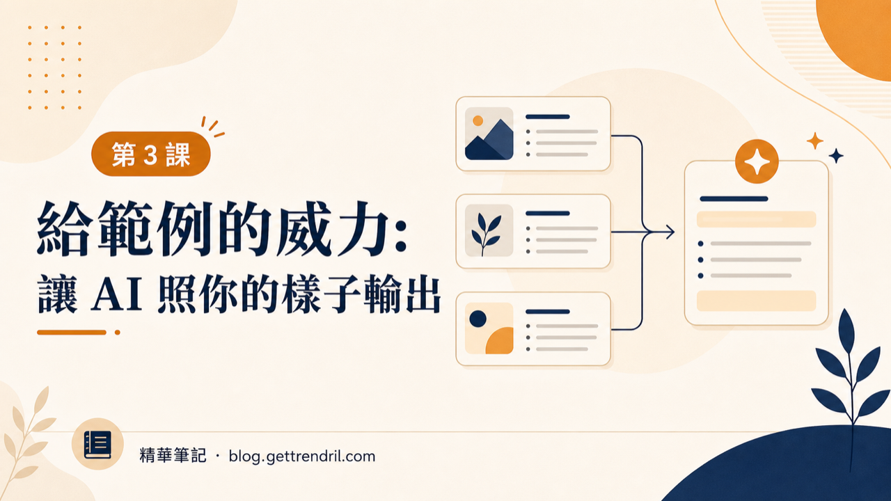 給範例的威力:讓 AI 照你的樣子輸出
